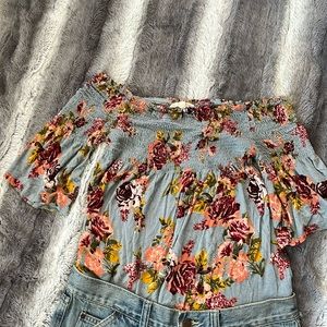 Boho vintage off the shoulder top